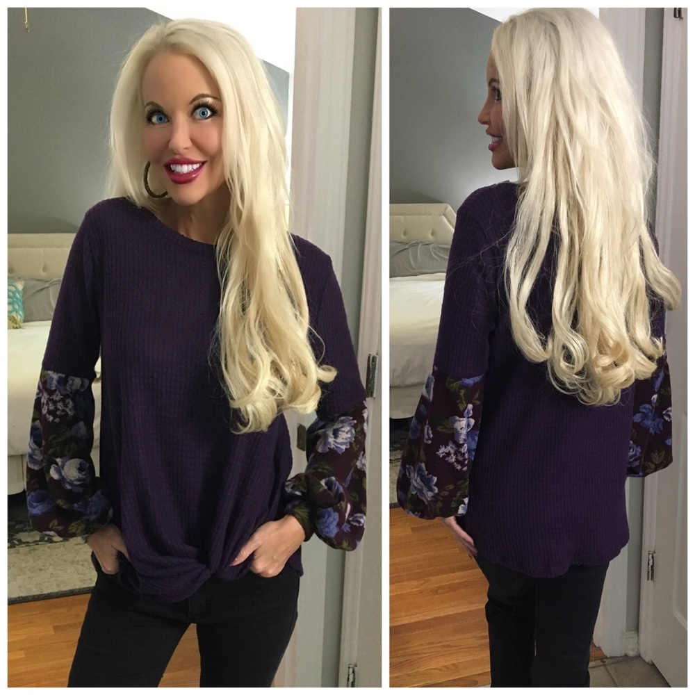 ❤️Stunning! LAST 1! Eggplant Waffle Knit Top! - Picture 1 of 8